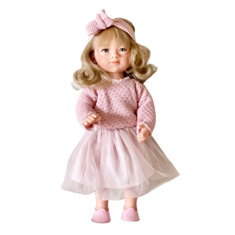 DNenes Κούκλα Βινυλίου Ξανθιά Ροζ φούστα με τούλι 34εκ.