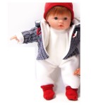 DNenes Κούκλα Μωρό Βινυλίου Μαλακό Σώμα  Αγόρι με κόκκινο σκουφάκι 34εκ.