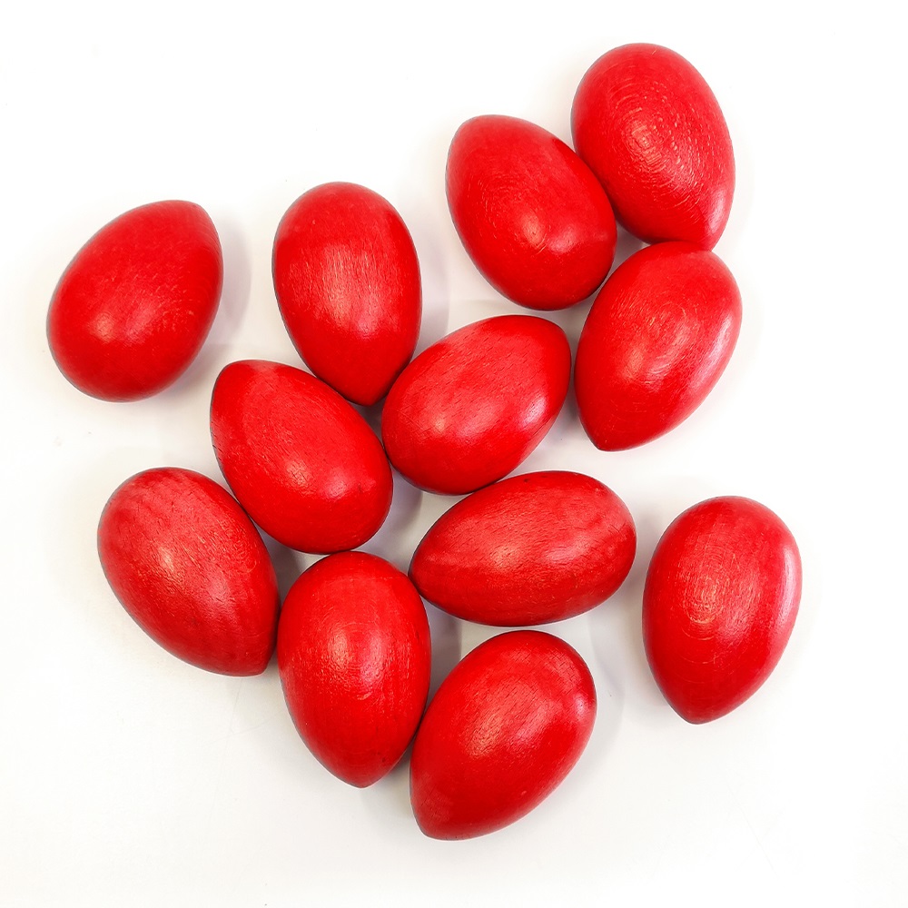 RED WOODEN EGGS