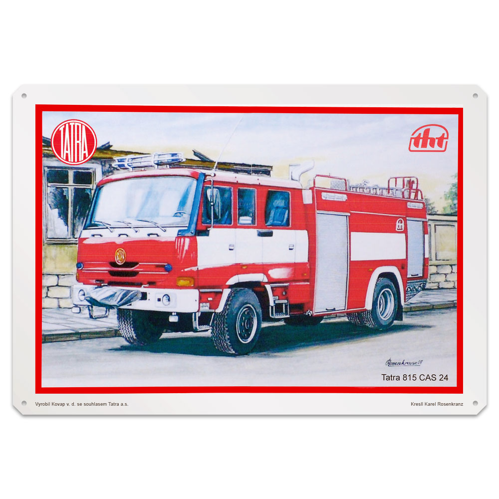 Tin decoration plate A4 Tatra Fire Engine