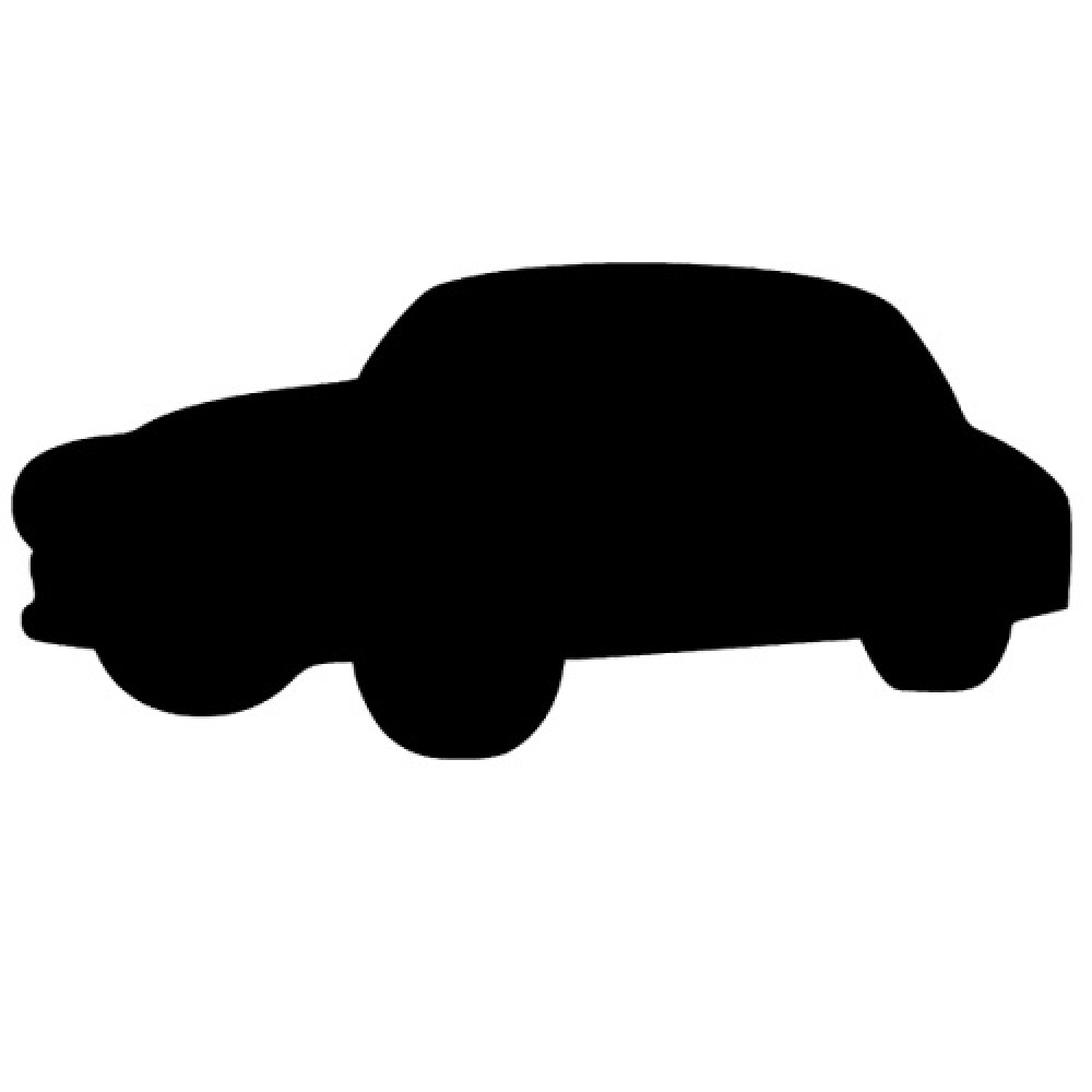 Silhouette car chalk board - including chalk marker and wall Velcro mounting strips - 30x50cm
