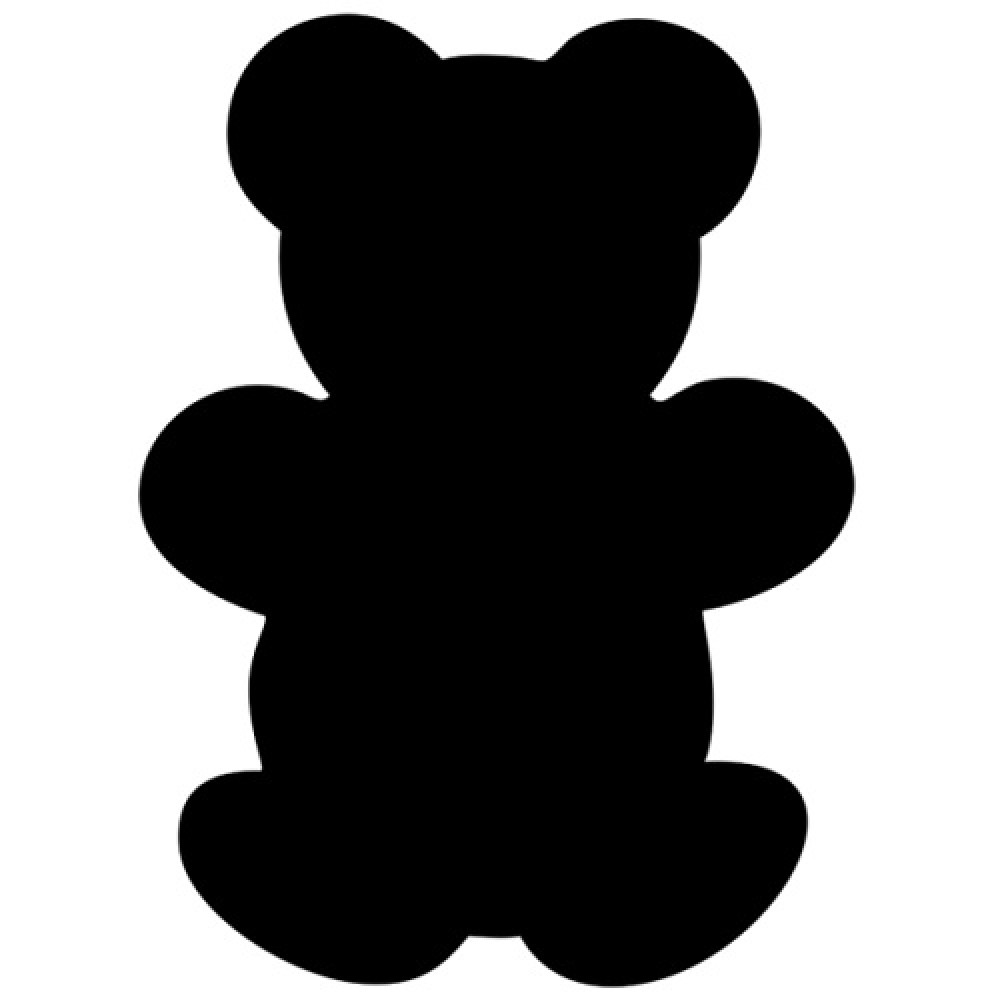 Silhouette bear chalk board - including chalk marker and wall Velcro mounting strips - 30x50cm