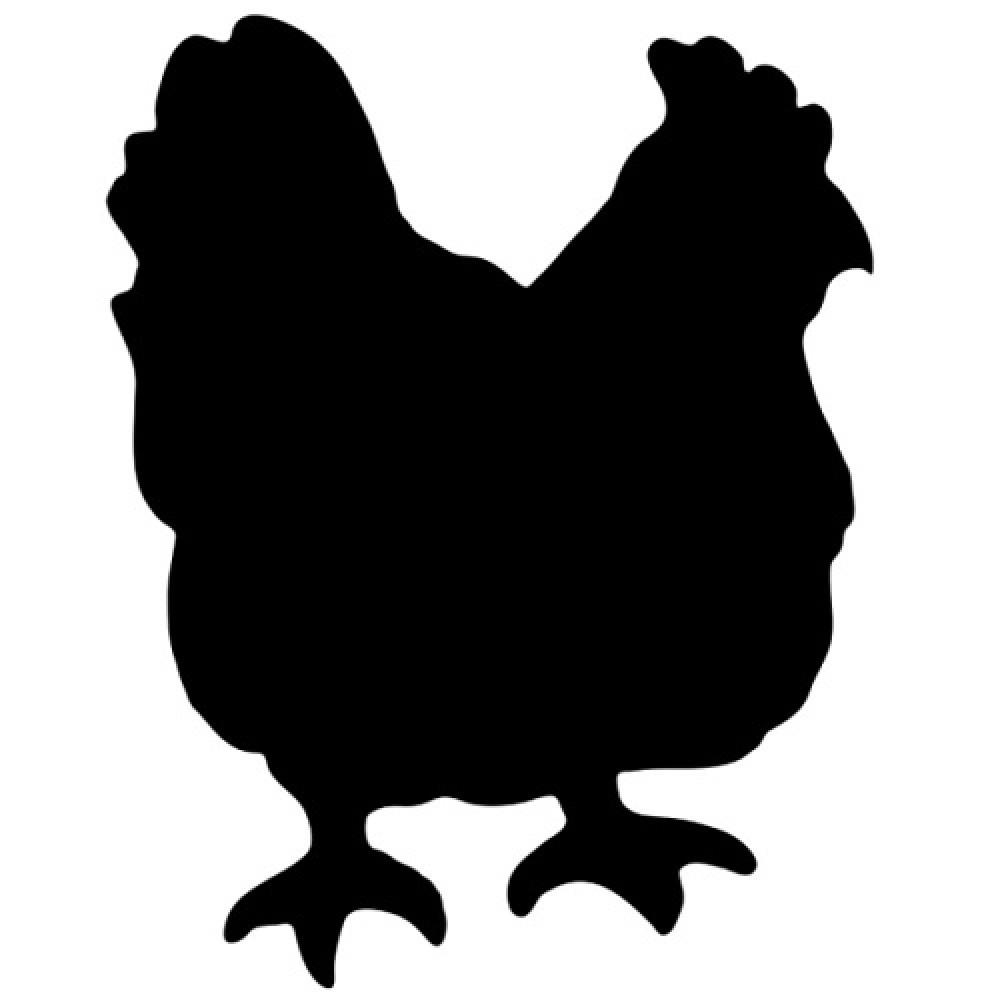 Silhouette chicken chalk board - including chalk marker and wall Velcro mounting strips - 30x50cm