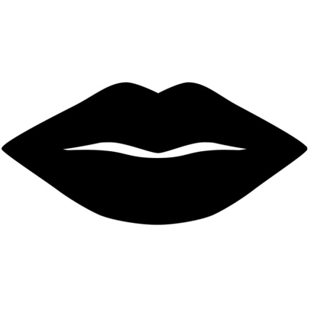 Silhouette lips chalk board - including chalk marker and wall Velcro mounting strips - 30x50cm
