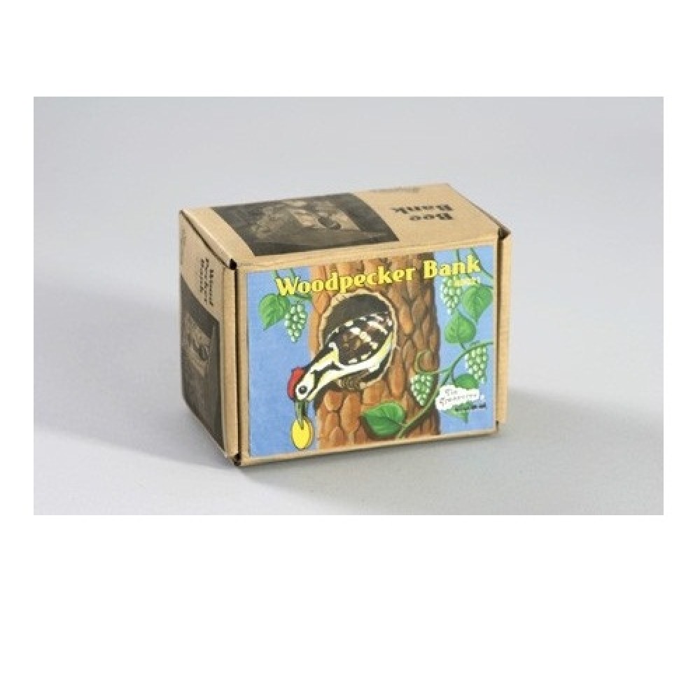 Collector tin Woodpecker bank