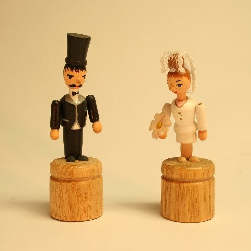 German fingerpuppet pair Just Married 9 cm