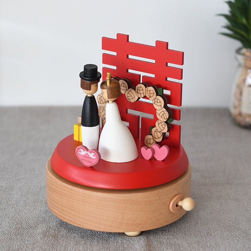 Μουσικό ξύλινο κουτί 'Ζευγάρι -Ευτυχισμένος Γάμος'- Wedding March