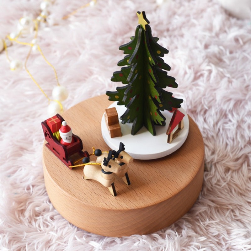Μουσικό ξύλινο κουτί 'Χριστουγεννιάτικο Δέντρο' - Merry Christmas