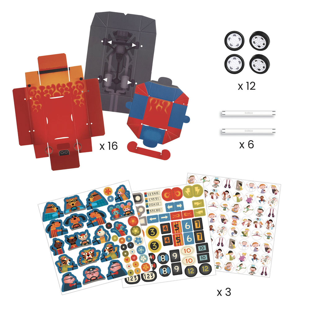 Djeco DIY Φτιάχνω Αγώνες αυτοκινήτων Grand Prix φωτογραφία
