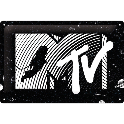 Nostalgic Μεταλλικός πίνακας MTV Moonman - Logo Universe