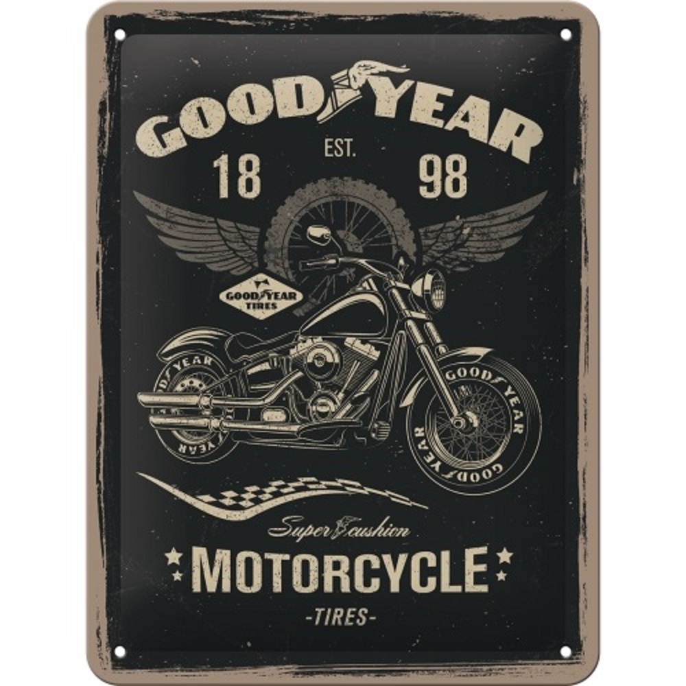 Nostalgic Μεταλλικός πίνακας Goodyear - Motorcycle