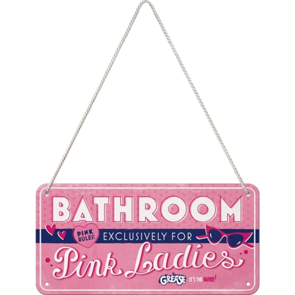 Nostalgic Μεταλλική κρεμαστή ταμπέλα Paramount - Grease - Pink Ladies Bathroom