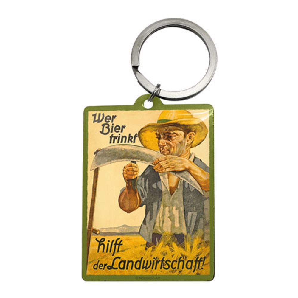 Nostalgic Μπρελοκ Bier and Spirituosen Wer Bier trinkt hilft der Landwirtschaft